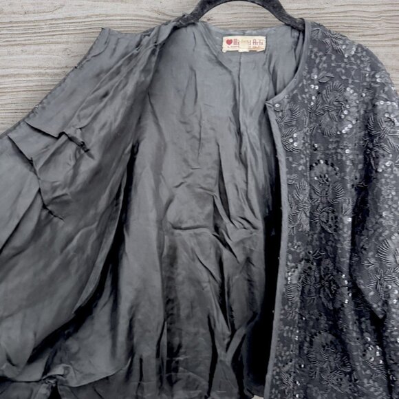 Vintage Black Beaded Lace Evening Jacket – Michael Arts Hong Kong - Picture 7 of 8